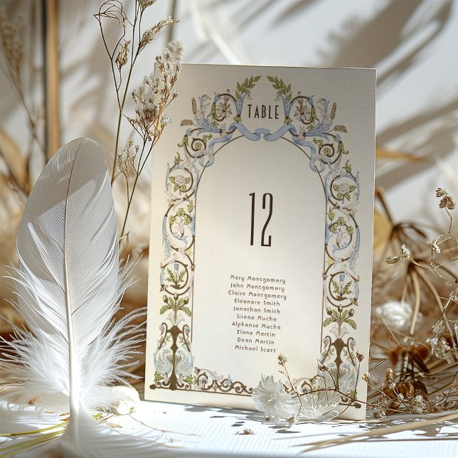 Elegant Viktorian Blommigt Bröllop Sittdiagram Inbjudningar (Skapare uppladdad)