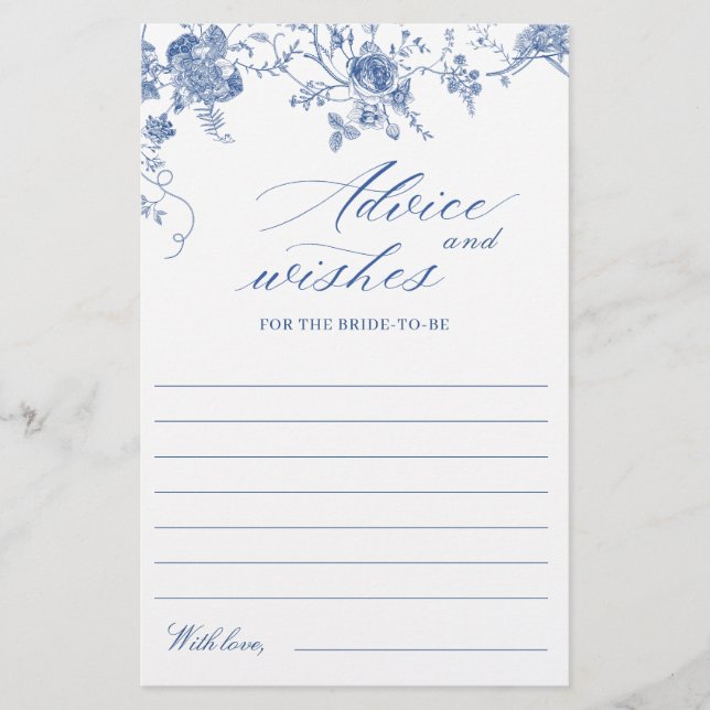 Elegant Viktorian Blue Blommigt Önskemål & Advice  (Framsida)