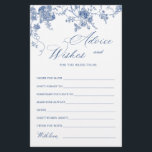 Elegant Viktorian Blue Blommigt Önskemål & Advice<br><div class="desc">Anpassa med bruden till namn och duschdatum. Klicka på länken "anpassa ytterligare" för ytterligare anpassning. Kontakta mig om du behöver hjälp.</div>