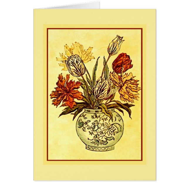 Elegant Viktorian Bouquet Stationary Greeting Card OBS Kort (Framsidan)
