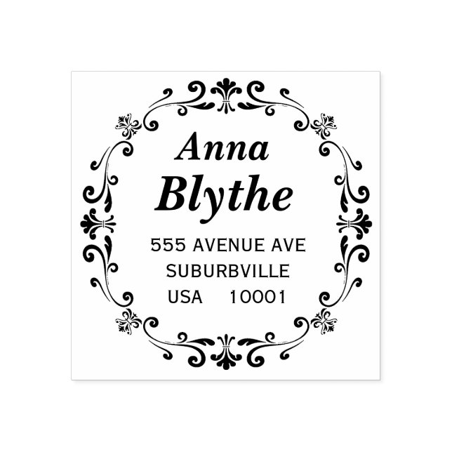 Elegant Viktorian Returadress Anpassningsbar Made Stämpel (Tryck)