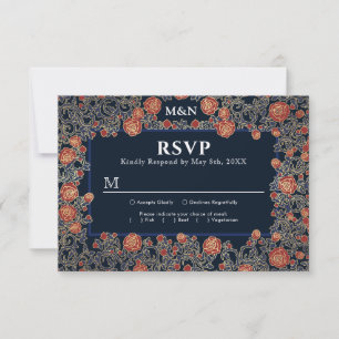 Elegant Viktorian Ro Gold Foil Bröllop OSA Card Kort