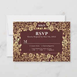 Elegant Viktorian Ro Gold Foil Bröllop OSA Card Kort