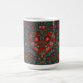 Elegant Viktorian Valentines day hjärtkonstruktion Kaffemugg