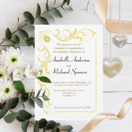 Elegant Viktoriansk Bröllop Inbjudningar