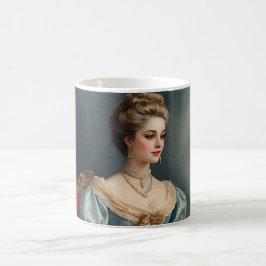 Elegant viktoriansk damklassisk porträtt kaffemugg