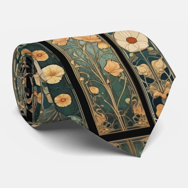 Elegant viktoriansk dyster art nouveau botanisk slips (Rullad)