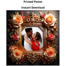 Elegant viktoriansk fotoram med 3D-rosor