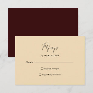Elegant viktoriansk röd guld bröllops-RSVP-kort OSA Kort