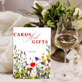 Elegant Vild Blomfri Bröllopskort och gåvor Poster