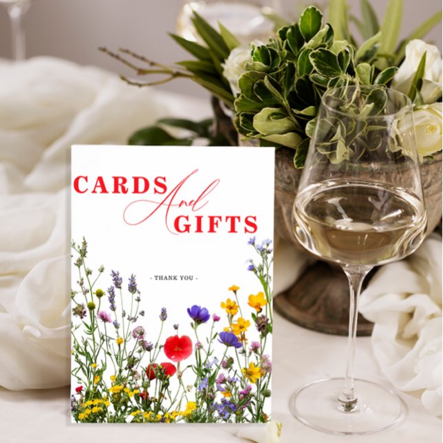 Elegant Vild Blomfri Bröllopskort och gåvor Poster (Skapare uppladdad)