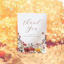 Elegant Vild Blomma Boho Blommig Bröllopsfest Tack Kort