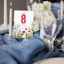 Elegant Vild Blommande Bordsnummer i Bröllop