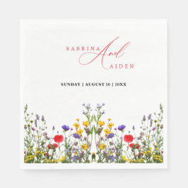 Elegant Vild Blommigt Blooming Garden Wedding Pappersservett