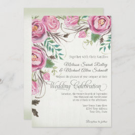 Elegant Vild Blommigt, sommarfall i Ro Bröllop Inbjudningar