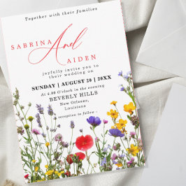 Elegant Vild Blommor Blooping Garden Wedding Inbjudningar