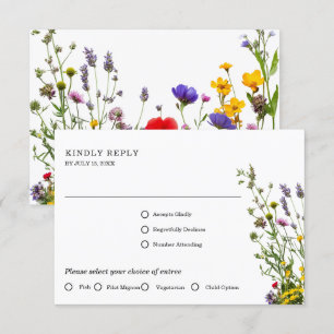 Elegant Vild Blommor Blooping Garden Wedding OSA Kort