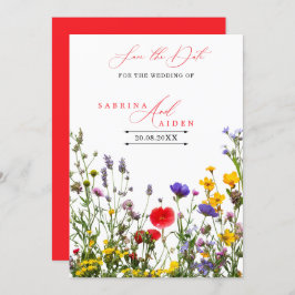 Elegant Vild Blommor Blooping Garden Wedding Spara Datumet