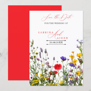 Elegant Vild Blommor Blooping Garden Wedding Spara Datumet