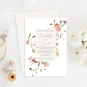 Elegant Vild blommor Bröllopsinbjudan Inbjudningar