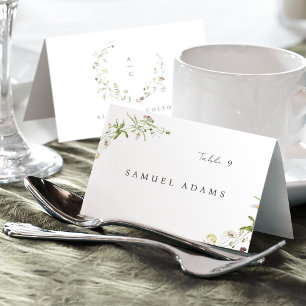 Elegant vild blomster rustic boho hopfällbar plats bordsnummer