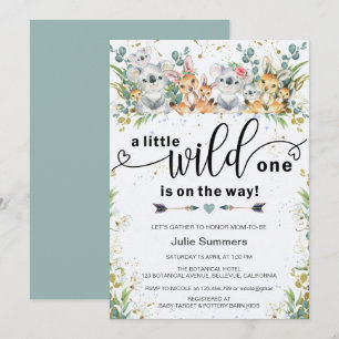 Elegant Vild en Bush Safari Baby Shower Inbjudningar