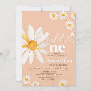 Elegant Vild En Daisy Boho Flowers Inbjudningar