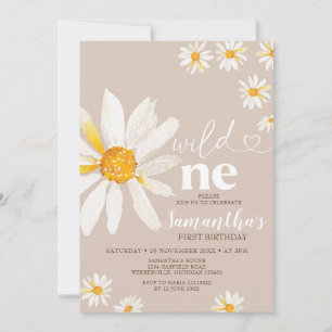 Elegant Vild En Daisy Boho Flowers Inbjudningar