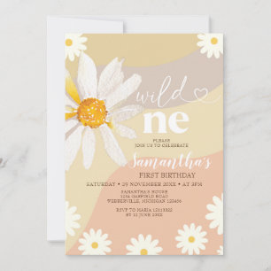 Elegant Vild En Daisy Boho Flowers Inbjudningar
