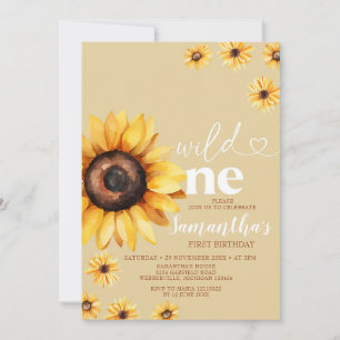 Elegant Vild En födelsedag Boho Sunblommor Inbjudningar