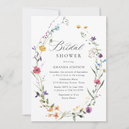 Elegant Vild Flowers Möhippa Watercolor  Inbjudningar