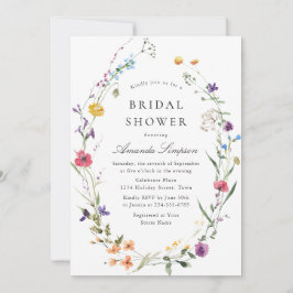 Elegant Vild Flowers Möhippa Watercolor  Inbjudningar