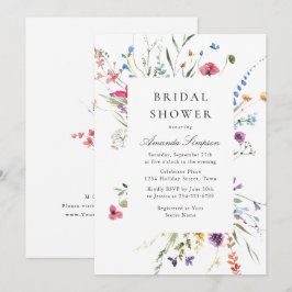 Elegant Vild Flowers Möhippa Watercolor  Inbjudningar