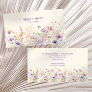 Elegant Vild för jokerblomma, Blommigt, Anpassning Visitkort