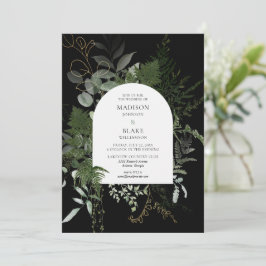 Elegant Vild Forest Fern Greenery Bröllop Inbjudningar