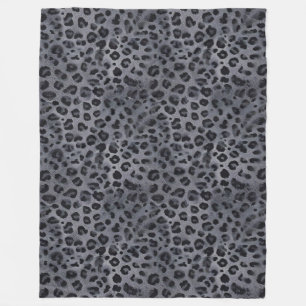 Elegant Vild: Grått & Black Leopard Sherpa Blanket Fleecefilt