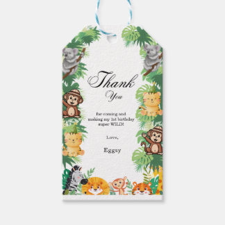 Elegant Vilda djur djungel safari pojke födelsedag Presentetikett
