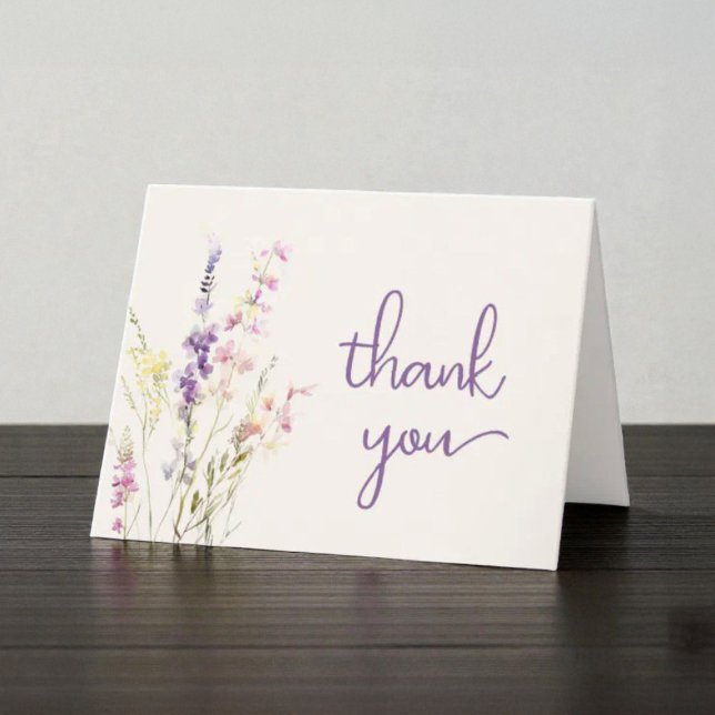 Elegant Vildblomma Akvarell Alla Tillfällen Tack Kort (Elegant Wildflower Watercolor All Occasion Thank You Card)