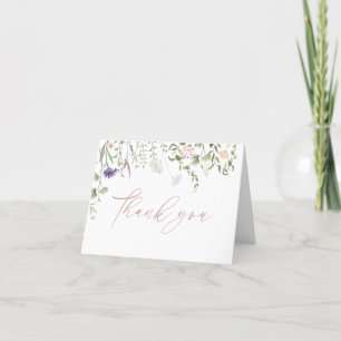 Elegant Vildblomma Akvarell Blommig Tacksamhetskor Tack Kort