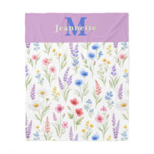 Elegant vildblomma akvarell blomster monogramnamn