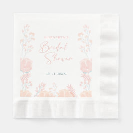 Elegant vildblomma akvarell bröllopsdusch pappersservett