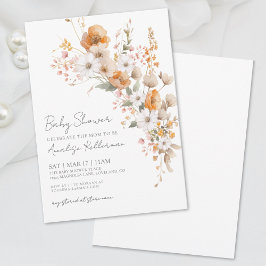 Elegant vildblomma blommig baby shower inbjudningar