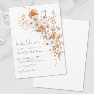 Elegant vildblomma blommig baby shower inbjudningar