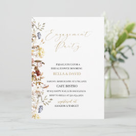 Elegant vildblomma blommig Förlovning Inbjudan