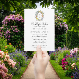 Elegant Vildblomma Blommig Monogram Vapen Bröllop Inbjudningar