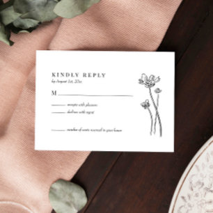 Elegant vildblomma Boho bröllop RSVP-kort OSA Kort