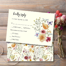 Elegant Vildblomma Boho RSVP-kort OSA Kort