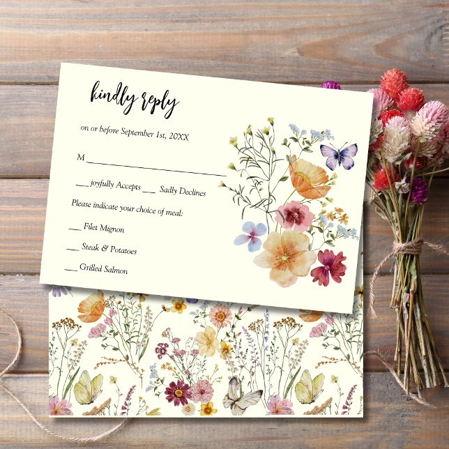 Elegant Vildblomma Boho RSVP-kort OSA Kort (Skapare uppladdad)