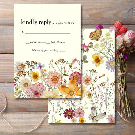 Elegant Vildblomma Boho RSVP-kort OSA Kort
