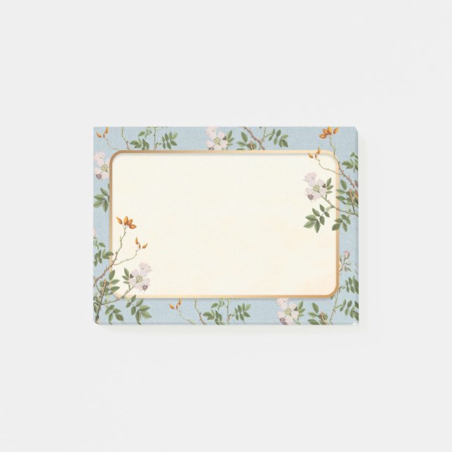 Elegant vildblomma botanisk rabatt post-it block (Framsida)